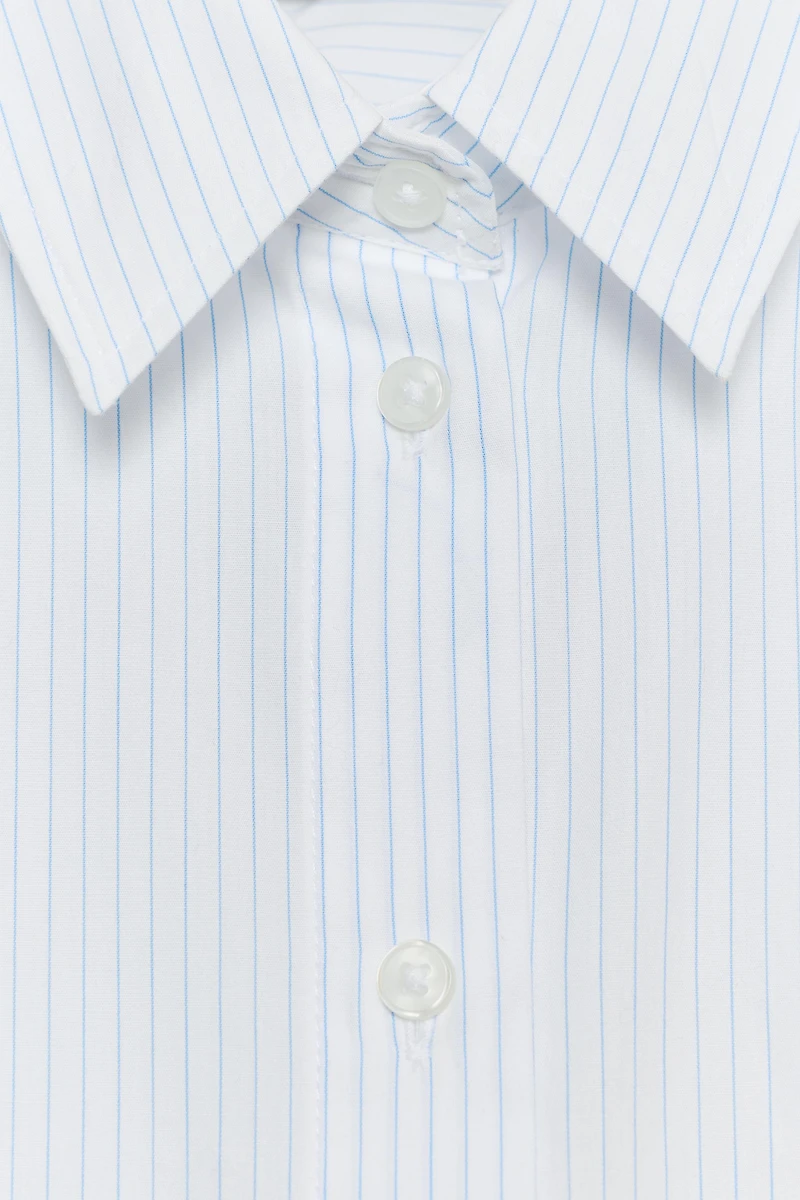 CHEMISE COURTE EN POPELINE À RAYURES