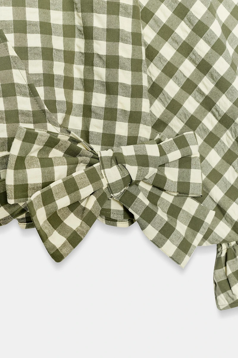 GINGHAM TIE JACKET