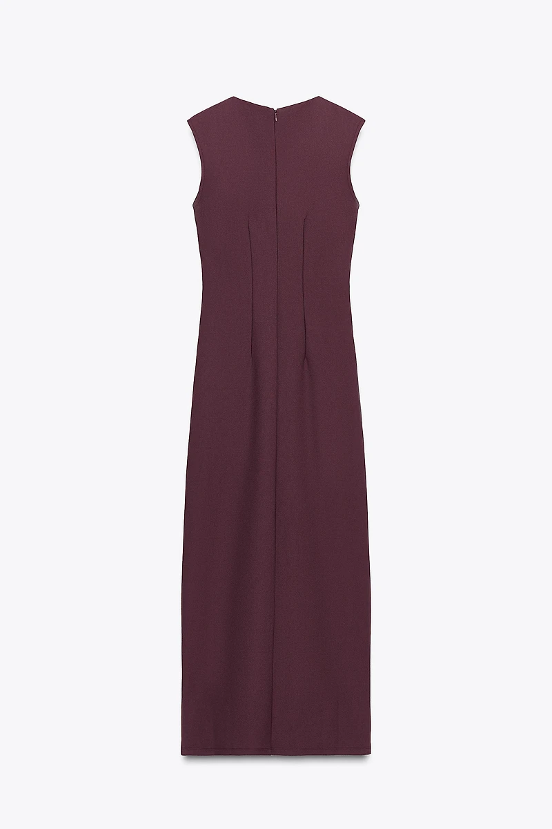 RUCHED CREPE DRESS