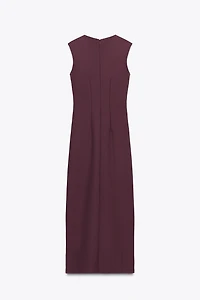RUCHED CREPE DRESS