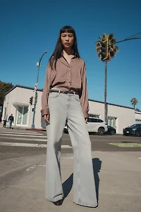 CHEMISE SATINÉE À RAYURES