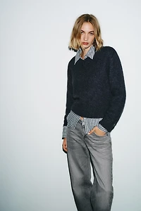 TRF WIDE LEG LOW RISE JEANS