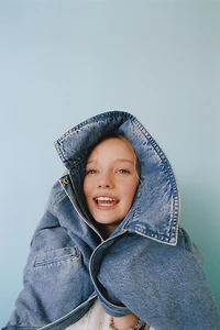 DENIM BOMBER JACKET