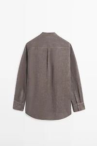 Flowing linen blend shirt with button details