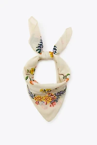 EMBROIDERED COTTON SCARF