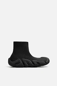 KNIT HIGH-TOP SNEAKERS
