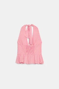 STRIPED PEPLUM TOP