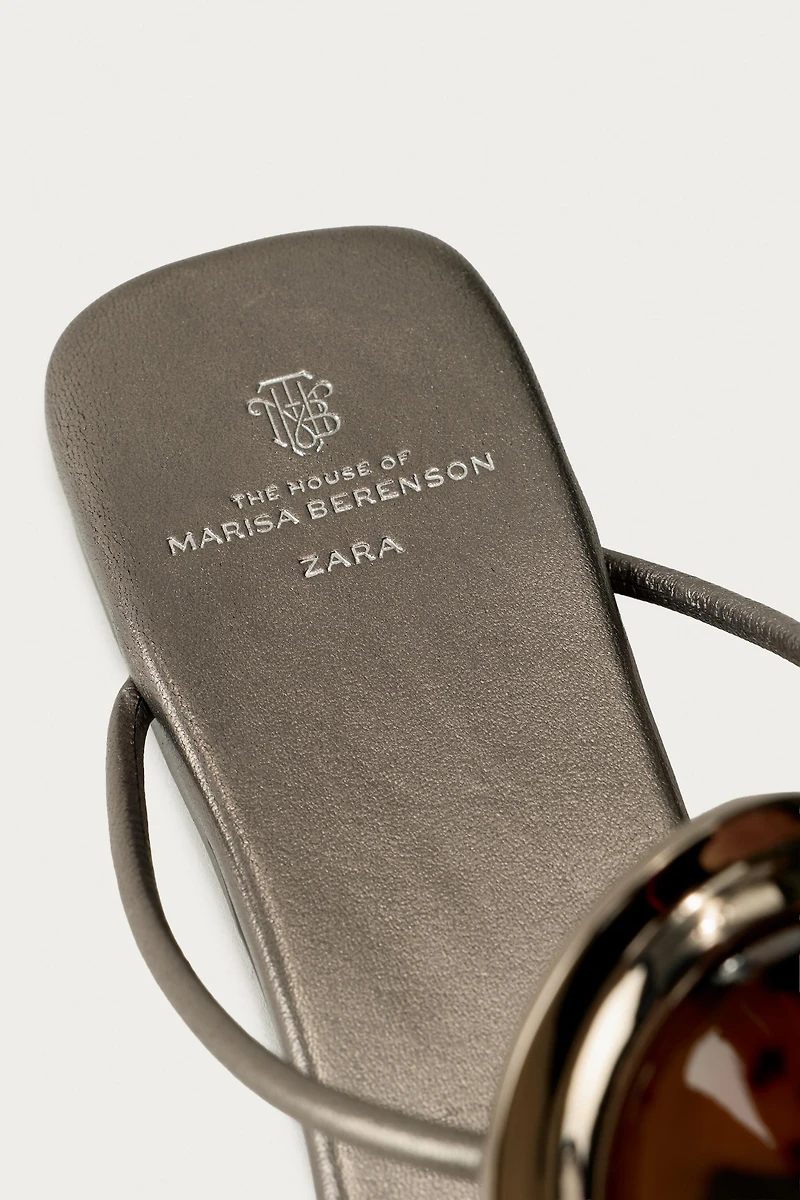 MARISA BERENSON X ZARA FLAT LEATHER SANDALS