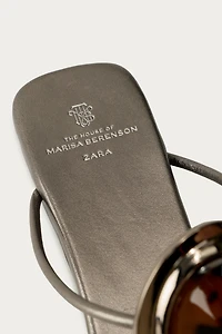 MARISA BERENSON X ZARA FLAT LEATHER SANDALS