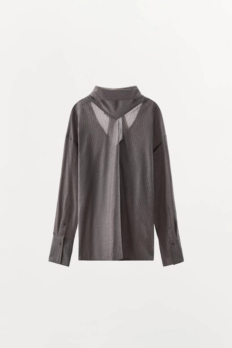 CHEMISE À RAYURES AVEC NŒUD