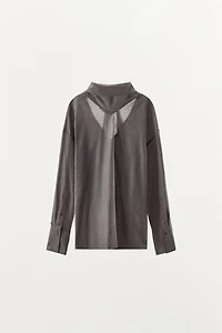 CHEMISE À RAYURES AVEC NŒUD