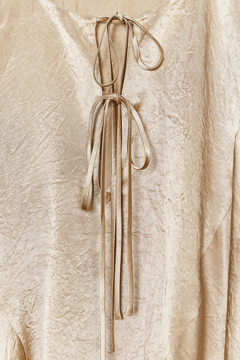 ZW COLLECTION SATIN EFFECT CAPE SHIRT