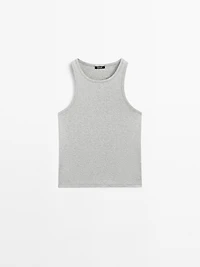 Top scintillant à col rond