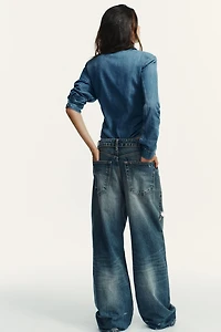TRF MID-RISE FOLD-OVER WAISTBAND JEANS