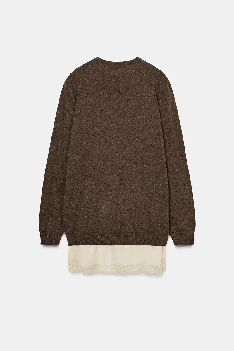 COMBINATION WOOL BLEND JUMPER
