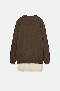 COMBINATION WOOL BLEND JUMPER