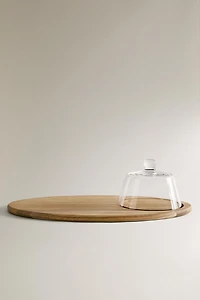 WOODEN TRAY WITH A DOME