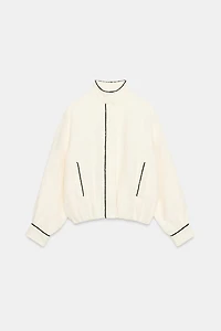 BLOUSON BOMBER STRUCTURÉ AVEC LISERÉS EN CONTRASTE