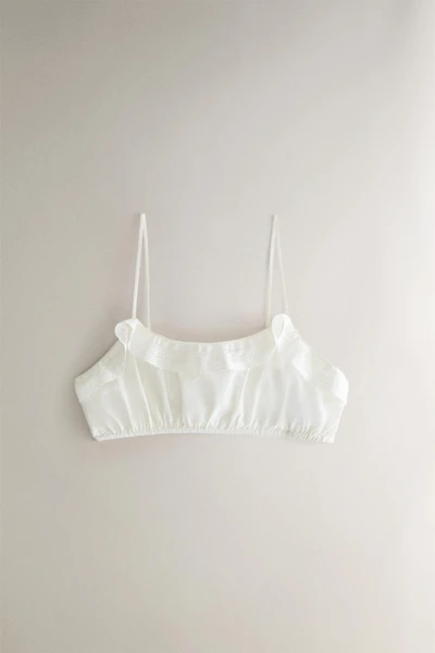 LACE RUFFLE CROP TOP