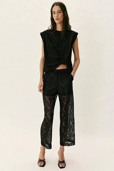 PANTALON DROIT DENTELLE
