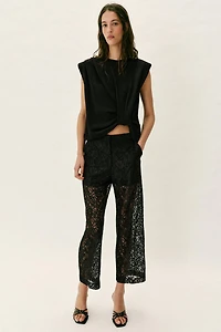 PANTALON DROIT DENTELLE