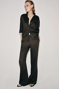 100% LINEN SHIRT WITH POCKETS ZW COLLECTION