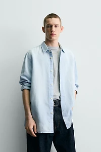 CHEMISE DENIM LIN/COTON