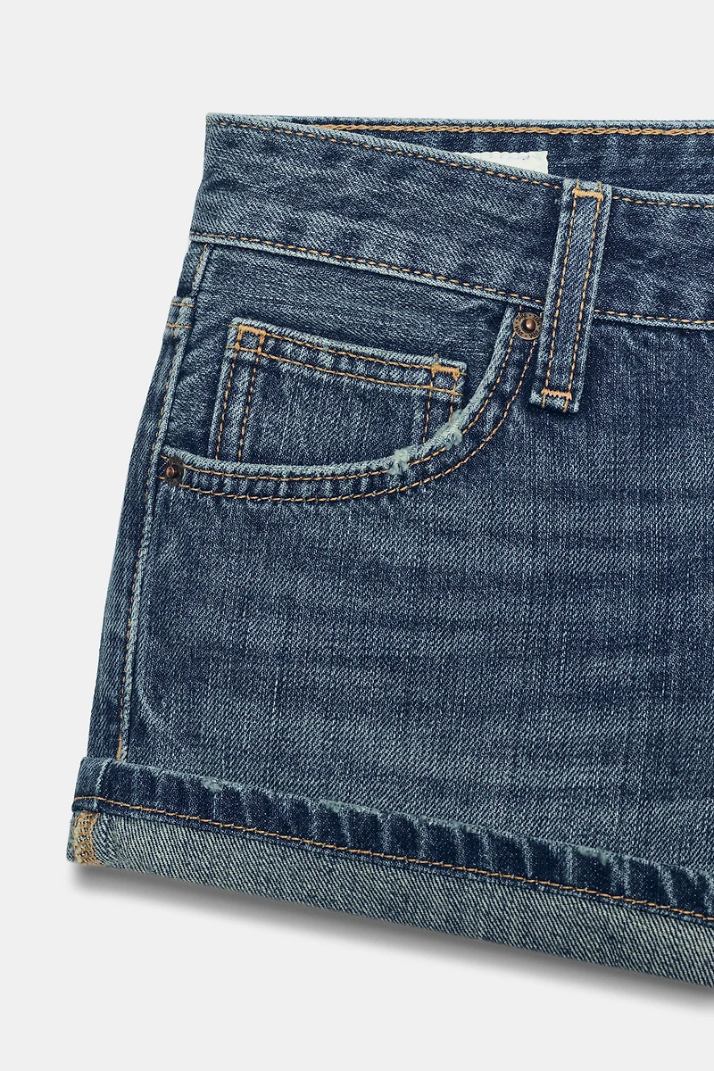 TRF BUTTON MINI DENIM SHORTS