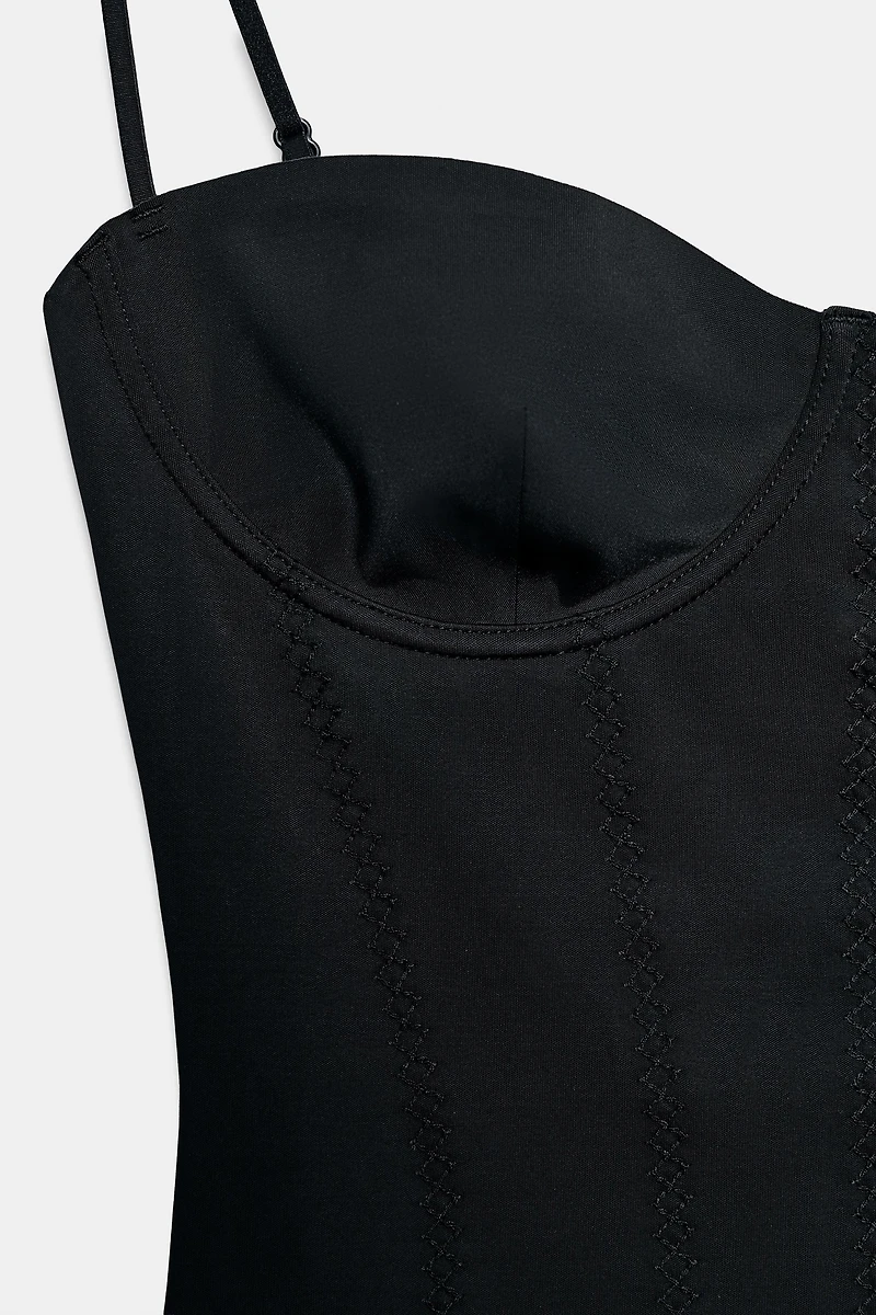 POLYAMIDE BLEND LACE BODYSUIT