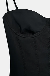 POLYAMIDE BLEND LACE BODYSUIT