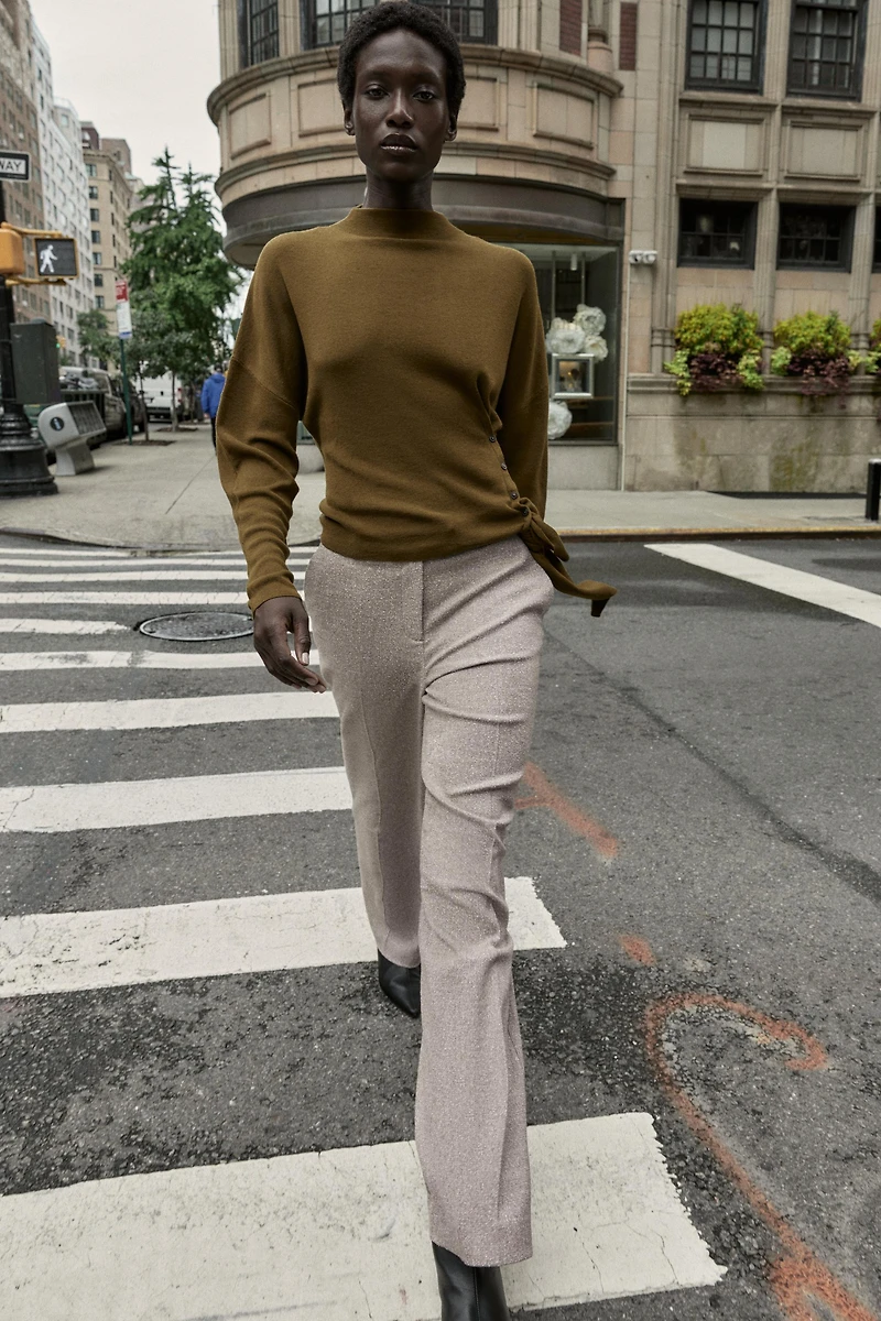 RUSTIC TEXTURED STRAIGHT LEG PANTS
