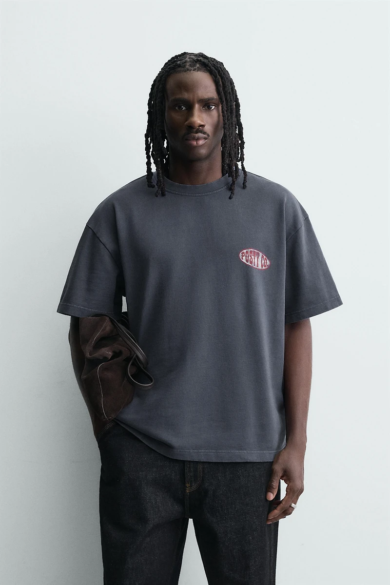 WASHED SWEATSHIRT WITH POST MALONE™ GRAPHICS