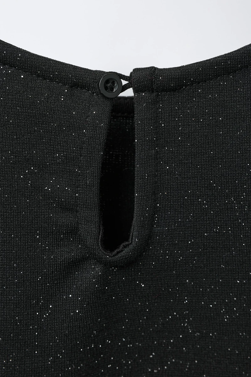 ROMA KNIT DRESS WITH SHIMMER AND BOWS