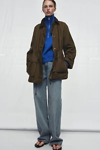 WAXED JACKET WITH CORDUROY COLLAR ZW COLLECTION