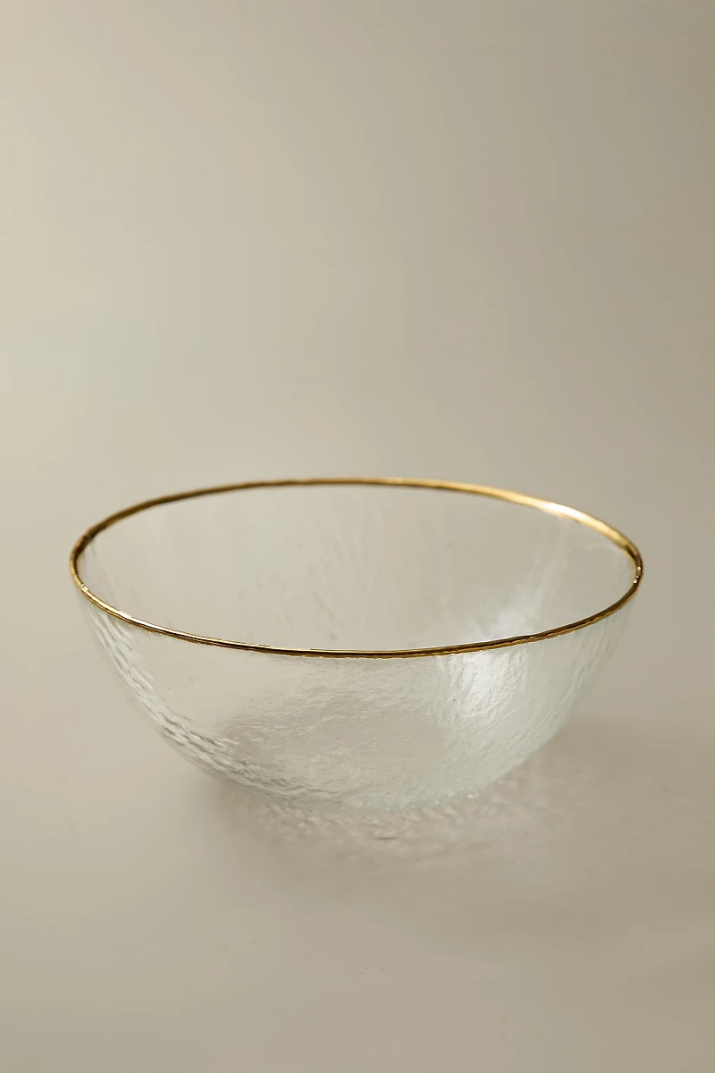 GLASS BOWL WITH GOLD RIM