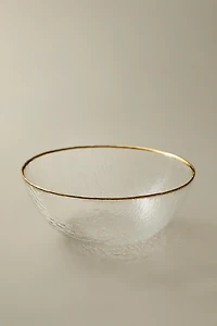 GLASS BOWL WITH GOLD RIM