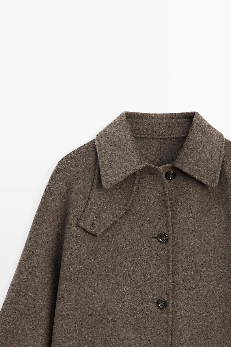 Manteau en mélange de laine chinée