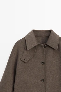Manteau en mélange de laine chinée