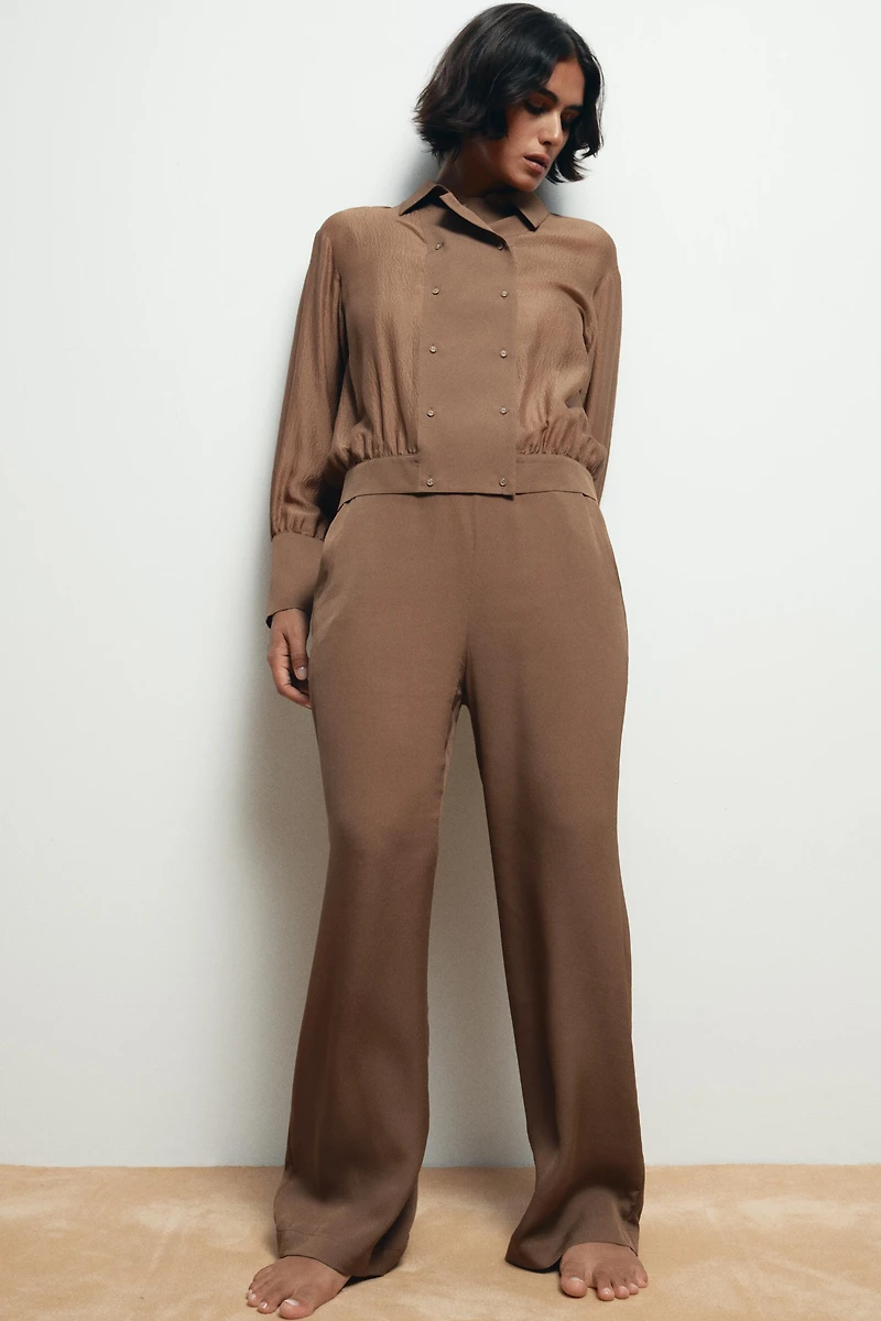 CHEMISE EN SOIE 100 % DOUBLE BOUTONNAGE