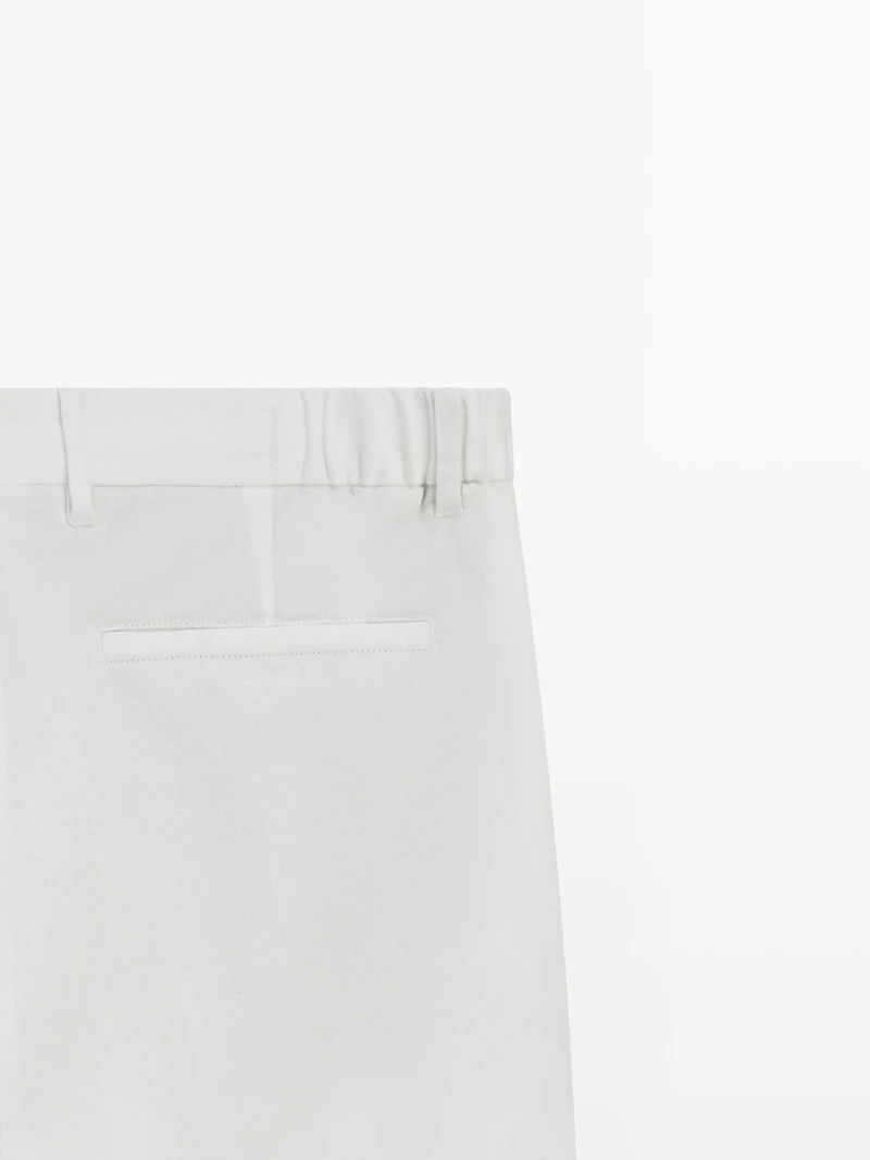 Pantalon tapered fit lin