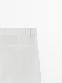 Pantalon tapered fit lin