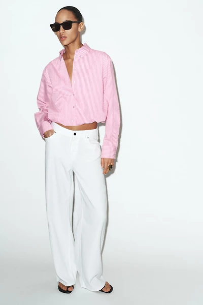 STRIPED BALLOON POPLIN SHIRT