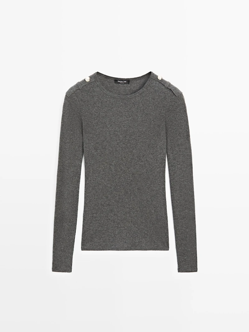 T-shirt en maille épaules fantaisie