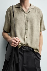 RELAXED FIT SATIN EFFECT SHIRT