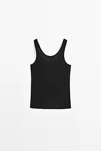 100% cotton ribbed double-layer top