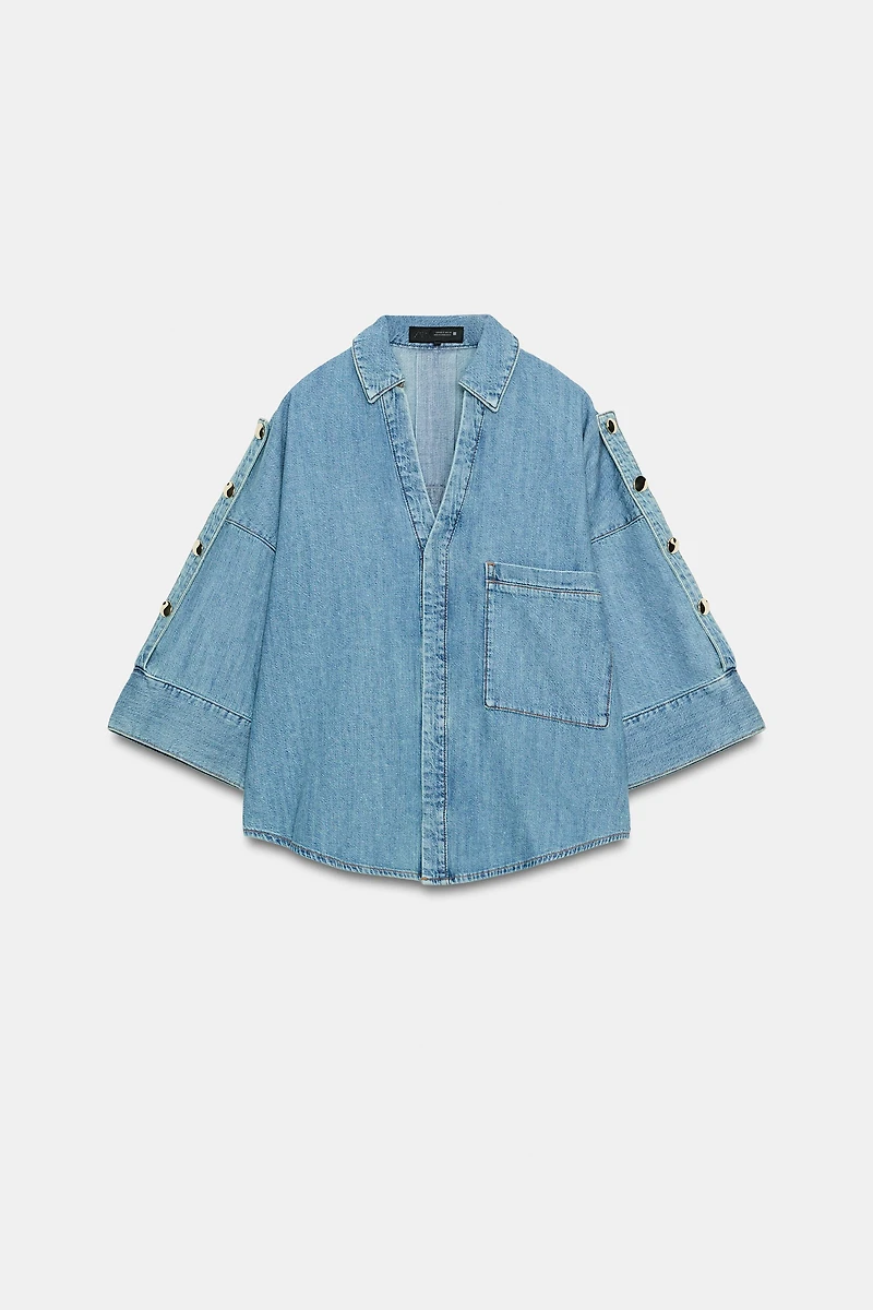 Z1975 WIDE SLEEVE DENIM SHIRT