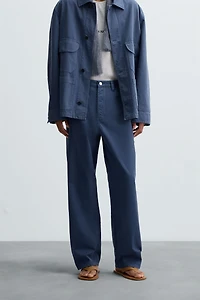 WASHED STRAIGHT FIT PANTS
