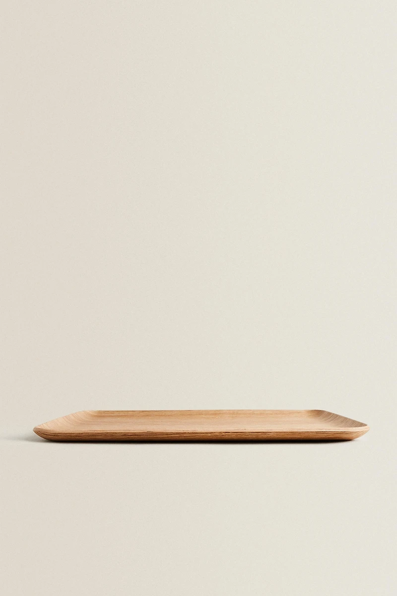 RECTANGULAR NON-SLIP WOODEN TRAY