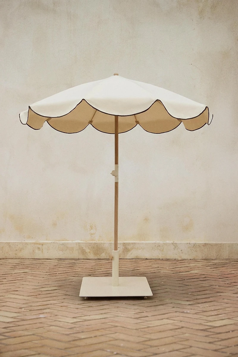 PARASOL DE PLAGE BORDURE CONTRASTÉE (Ø 160 CM)