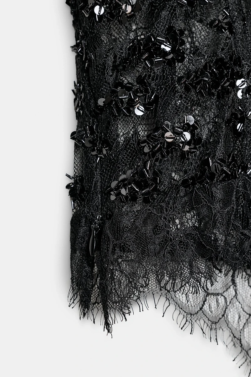 COMBINED SEQUIN CORSET TOP